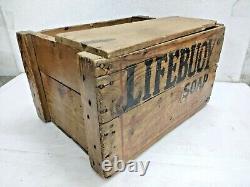 Old Vintage Rare Lifebuoy Soap Adv. Wooden Storage Box / Crate, England