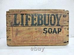 Old Vintage Rare Lifebuoy Soap Adv. Wooden Storage Box / Crate, England