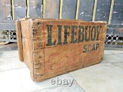 Old Vintage Rare Lifebuoy Soap Adv. Wooden Storage Box / Crate, England