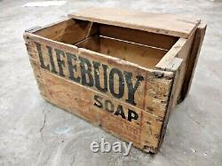 Old Vintage Rare Lifebuoy Soap Adv. Wooden Storage Box / Crate, England