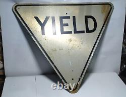 Old Vintage Rare Try Angle Yield Road Sign Board, Collectible