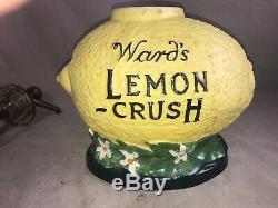 Old Vintage Ward's Lemon Crush Soda Fountain syrup Dispenser Rare Antique