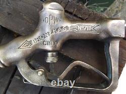 Old vintage Bronzkast brass Petrol pump nozzle No 711 very rare barn find
