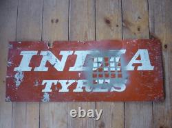 Old vintage INDIA TYRES ALLOY Sign VERY RARE