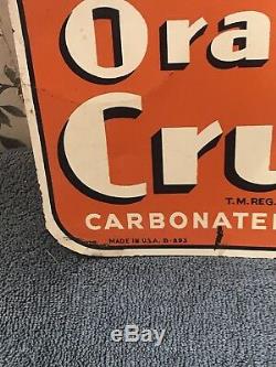 Orange Crush Crushy Tin Sign Vintage Rare