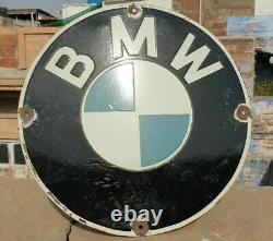 Original 1930's Old Vintage Rare BMW Motor Cycles Porcelain Enamel Sign Board