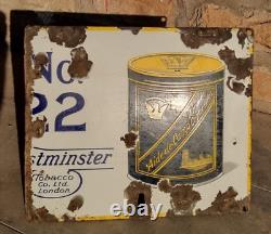 Original 1930's Old Vintage Rare Cigarette Porcelain Enamel Sign Board, LONDON