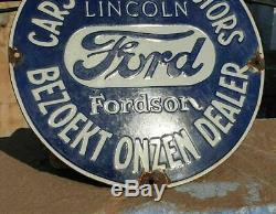 Original 1930's Old Vintage Rare Ford Dealer Porcelain Enamel Sign, Collectible