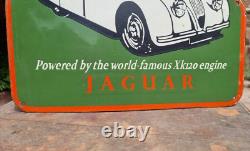 Original 1930's Old Vintage Rare Jaguar Car Ad. Porcelain Enamel Sign Board