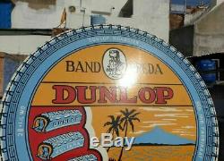 Original 1930's Old Vintage Very Rare Dunlop Porcelain Enamel Sign Board