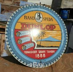 Original 1930's Old Vintage Very Rare Dunlop Porcelain Enamel Sign Board