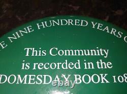 Original Domesday Enamel Sign vintage Domesday enamel plaque RARE DOMESDAY SIGN