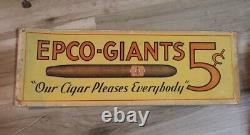 Original Epco Cigar Advertising, Vintage Cardboard Store Ad Display Sign RARE