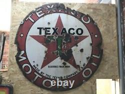 Original Motoring Enamel Sign Texaco Motor Oil American Advertising Rare