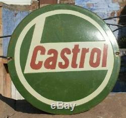 Original Rare 1930's Old Antique Vintage Castrol Ad. Porcelain Enamel Sign Board