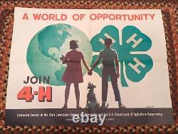 Original Rare Advertising 4-H Poster Vintage 1967 A World of Opportunity