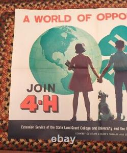 Original Rare Advertising 4-H Poster Vintage 1967 A World of Opportunity