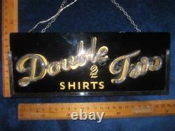 Original Rare Vintage Retro 1950s Neon Light Sign Shop Van Heusen Double 2 Shirt