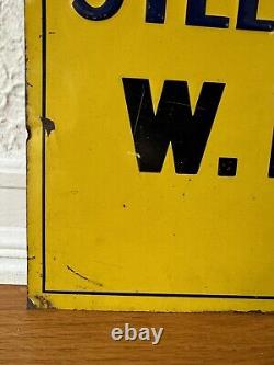 Original Red Top Steel Fence Post Sign Rare Agricultural Advertising Vintage