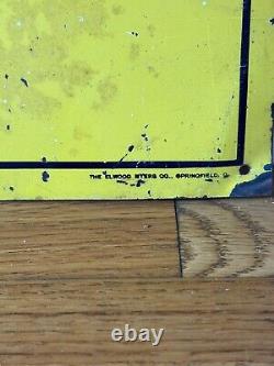 Original Red Top Steel Fence Post Sign Rare Agricultural Advertising Vintage