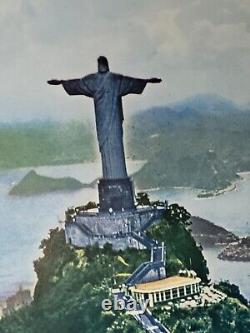 Original Rio de Janeiro Travel Poster 24.5 x 37 Advertising Brazil RARE Vintage