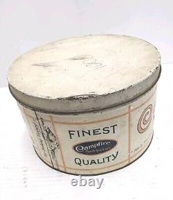 Original Vintage CAMPFIRE MARSHMALLOWS TIN Chicago Ill. Cambridge Mass. Rare