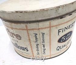 Original Vintage CAMPFIRE MARSHMALLOWS TIN Chicago Ill. Cambridge Mass. Rare