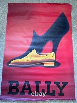 Original Vintage Canvas Advertising Poster BALLY MENS & LADIES SHOES 1986 Rare