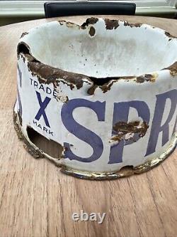Original Vintage Enamel Advertising Spratts Dog Bowl -Rare Old Bottle Codds Pot
