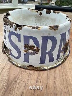 Original Vintage Enamel Advertising Spratts Dog Bowl -Rare Old Bottle Codds Pot