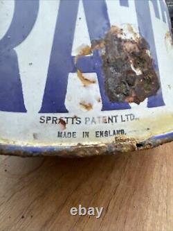 Original Vintage Enamel Advertising Spratts Dog Bowl -Rare Old Bottle Codds Pot