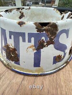 Original Vintage Enamel Advertising Spratts Dog Bowl -Rare Old Bottle Codds Pot