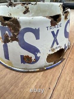 Original Vintage Enamel Advertising Spratts Dog Bowl -Rare Old Bottle Codds Pot