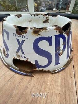 Original Vintage Enamel Advertising Spratts Dog Bowl -Rare Old Bottle Codds Pot
