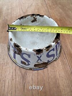 Original Vintage Enamel Advertising Spratts Dog Bowl -Rare Old Bottle Codds Pot