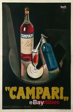 Original Vintage Poster Bitter Campari by Nizzoli 1926 Italian Liquor Black Rare