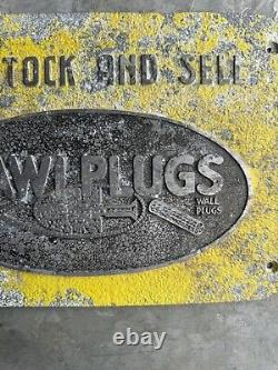 Original Vintage Raw Plugs Sign Rare