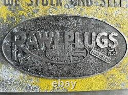 Original Vintage Raw Plugs Sign Rare
