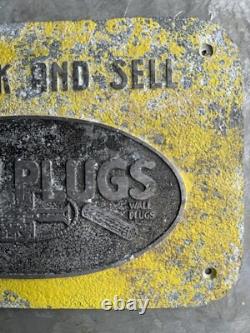Original Vintage Raw Plugs Sign Rare