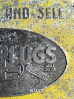 Original Vintage Raw Plugs Sign Rare