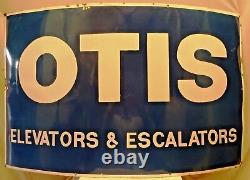 Otis Elevators & Escalators Advertise Sign Vintage Enamel Porcelain Rare Collect