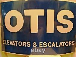 Otis Elevators & Escalators Advertise Sign Vintage Enamel Porcelain Rare Collect