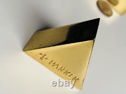 PARKER PEN SIGN Vintage Parker Pen Shop Display Advertising Gold Tone Rare 1980s