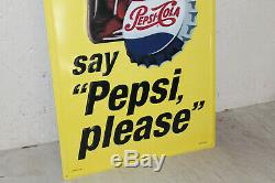 Pepsi Cola Bottle Signs Vintage Style Embossed Large 48 x 18 Country Store Add