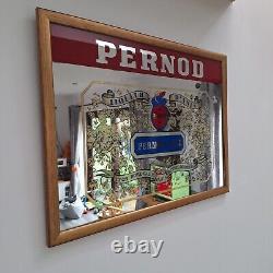 Pernod Vintage Advertising Mirror French Rare Large 23 x 17 Framed Collectible