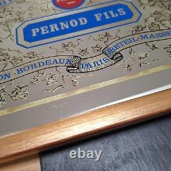 Pernod Vintage Advertising Mirror French Rare Large 23 x 17 Framed Collectible