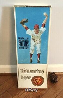 Phillies BALLANTINE BEER 1950s LIGHTED BAR SIGN Vintage Baseball Rare Display