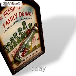 RARE 3D Vintage Wooden Sign Advertising Gaseous Lemon 7 UP Dr Pepper Snapple