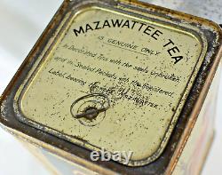 RARE ANTIQUE VINTAGE MAZAWATTEE TEA CANNISTER TIN OLD ENGLISH SONGS 21.5cm