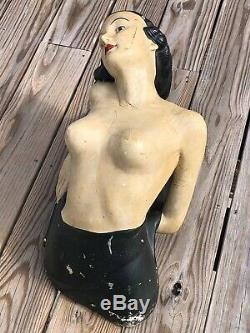 RARE Antique 1920s Clothing Store Display Mannequin Nautical Lady Mermaid VTG